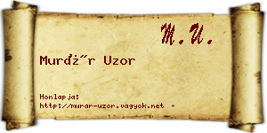 Murár Uzor névjegykártya